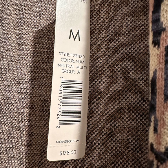 Nic+Zoe Bark Mix Blazer Open Cardigan Sweater Sz M NWT MSRP $178 - Picture 6 of 7